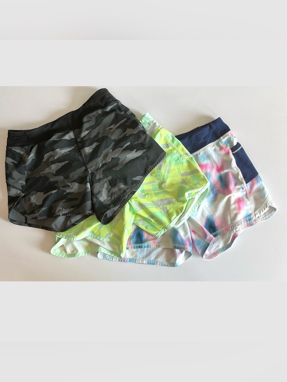 Ivivva Athleta girl running shorts XL 14 bundle black camo prints relay racer